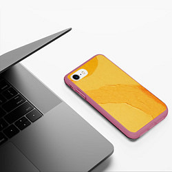 Чехол iPhone 7/8 матовый Желтая краска, цвет: 3D-малиновый — фото 2