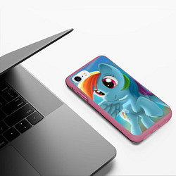 Чехол iPhone 7/8 матовый My littlle pony, цвет: 3D-малиновый — фото 2