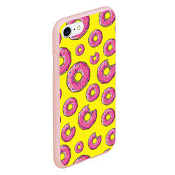 Чехол iPhone 7/8 матовый Пончики Гомера, цвет: 3D-светло-розовый — фото 2