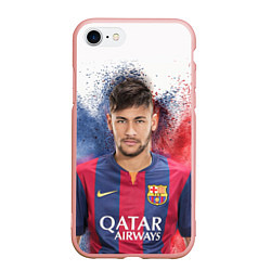 Чехол iPhone 7/8 матовый Neymar FCB, цвет: 3D-светло-розовый