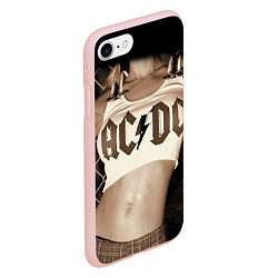 Чехол iPhone 7/8 матовый AC/DC Girl, цвет: 3D-светло-розовый — фото 2