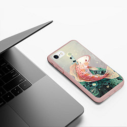 Чехол iPhone 7/8 матовый Рыба, цвет: 3D-светло-розовый — фото 2