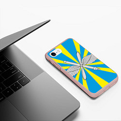 Чехол iPhone 7/8 матовый Флаг ВВС, цвет: 3D-светло-розовый — фото 2