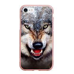 Чехол iPhone 7/8 матовый Взгляд волка, цвет: 3D-светло-розовый