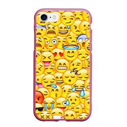 Чехол iPhone 7/8 матовый Emoji, цвет: 3D-малиновый