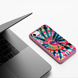 Чехол iPhone 7/8 матовый Tie dye, цвет: 3D-малиновый — фото 2