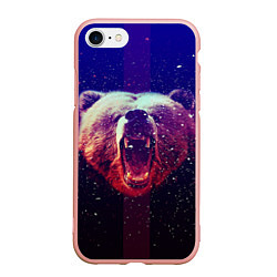 Чехол iPhone 7/8 матовый Roar Bear, цвет: 3D-светло-розовый