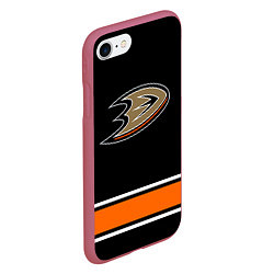 Чехол iPhone 7/8 матовый Anaheim Ducks Selanne, цвет: 3D-малиновый — фото 2