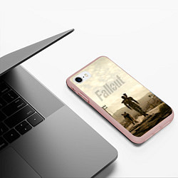 Чехол iPhone 7/8 матовый Fallout City, цвет: 3D-светло-розовый — фото 2