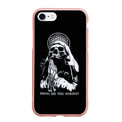 Чехол iPhone 7/8 матовый BMTH: Skull Pray, цвет: 3D-светло-розовый
