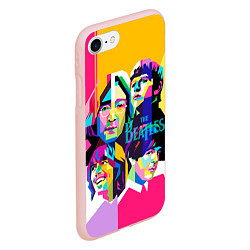 Чехол iPhone 7/8 матовый The Beatles: Poly-art, цвет: 3D-светло-розовый — фото 2