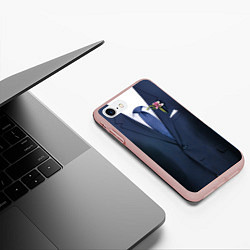 Чехол iPhone 7/8 матовый Жених, цвет: 3D-светло-розовый — фото 2