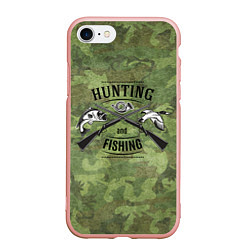 Чехол iPhone 7/8 матовый Hunting & Fishing, цвет: 3D-светло-розовый