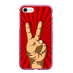 Чехол iPhone 7/8 матовый Всё Peace DATA, цвет: 3D-малиновый