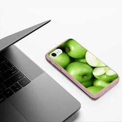 Чехол iPhone 7/8 матовый Яблочная, цвет: 3D-светло-розовый — фото 2