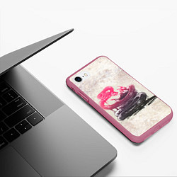 Чехол iPhone 7/8 матовый Three Days Grace: Acid snake, цвет: 3D-малиновый — фото 2