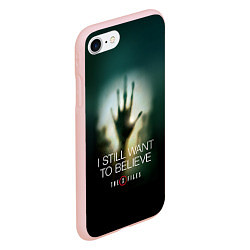 Чехол iPhone 7/8 матовый X-files: Alien hand, цвет: 3D-светло-розовый — фото 2