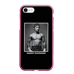 Чехол iPhone 7/8 матовый Manny Pacquiao: Photo, цвет: 3D-малиновый