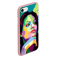 Чехол iPhone 7/8 матовый Angelina Jolie: Art, цвет: 3D-баблгам — фото 2