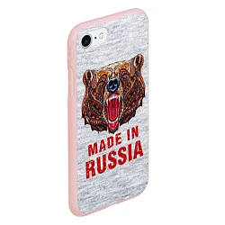 Чехол iPhone 7/8 матовый Bear: Made in Russia, цвет: 3D-светло-розовый — фото 2