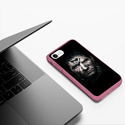 Чехол iPhone 7/8 матовый Messi Black, цвет: 3D-малиновый — фото 2