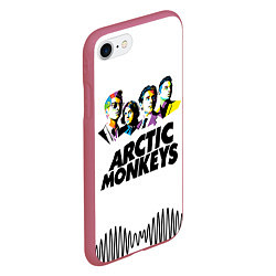 Чехол iPhone 7/8 матовый Arctic Monkeys: Music Wave, цвет: 3D-малиновый — фото 2