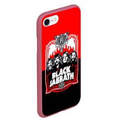 Чехол iPhone 7/8 матовый Black Sabbath: Red Sun, цвет: 3D-малиновый — фото 2
