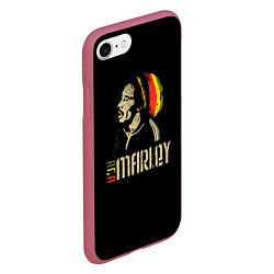 Чехол iPhone 7/8 матовый Bob Marley, цвет: 3D-малиновый — фото 2