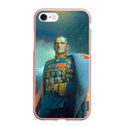 Чехол iPhone 7/8 матовый Георгий Жуков: Маршал Победы, цвет: 3D-светло-розовый
