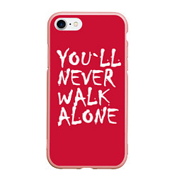 Чехол iPhone 7/8 матовый You'll never walk alone, цвет: 3D-светло-розовый