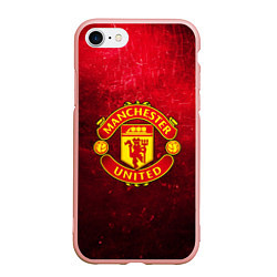 Чехол iPhone 7/8 матовый Манчестер Юнайтед, цвет: 3D-светло-розовый