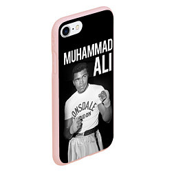 Чехол iPhone 7/8 матовый Muhammad Ali, цвет: 3D-светло-розовый — фото 2