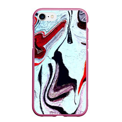 Чехол iPhone 7/8 матовый Разводы, цвет: 3D-малиновый
