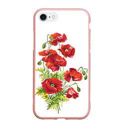 Чехол iPhone 7/8 матовый Вышивка 22, цвет: 3D-светло-розовый