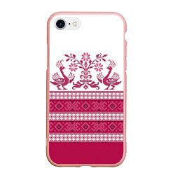 Чехол iPhone 7/8 матовый Вышивка 37, цвет: 3D-светло-розовый