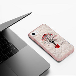 Чехол iPhone 7/8 матовый RHCP: Red Tree, цвет: 3D-светло-розовый — фото 2