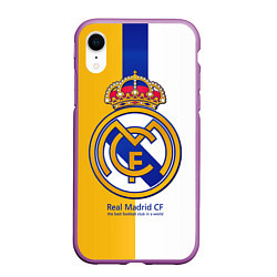 Чехол iPhone XR матовый Real Madrid CF, цвет: 3D-фиолетовый