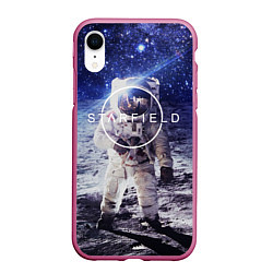 Чехол iPhone XR матовый Starfield: Astronaut цвета 3D-малиновый — фото 1