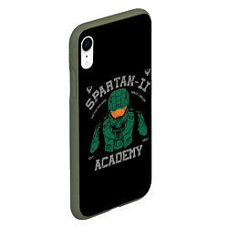 Чехол iPhone XR матовый Spartan - 2 Academy цвета 3D-темно-зеленый — фото 2