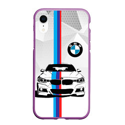 Чехол iPhone XR матовый BMW БМВ M PERFORMANCE, цвет: 3D-фиолетовый