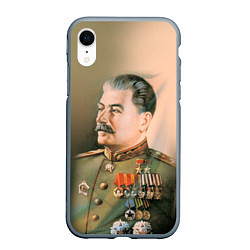 Чехол iPhone XR матовый Иосиф Сталин цвета 3D-серый — фото 1