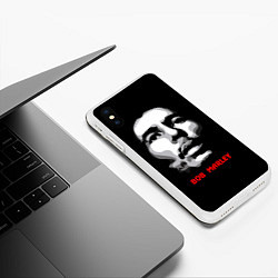 Чехол iPhone XS Max матовый Bob Marley Face, цвет: 3D-белый — фото 2