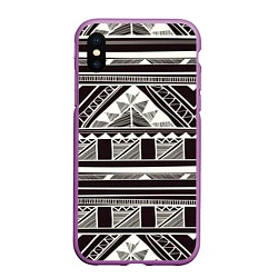 Чехол iPhone XS Max матовый Etno pattern, цвет: 3D-фиолетовый