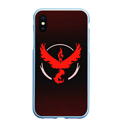 Чехол iPhone XS Max матовый Pokemon: Red Team, цвет: 3D-голубой