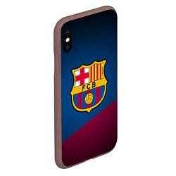 Чехол iPhone XS Max матовый FCB Barcelona, цвет: 3D-коричневый — фото 2