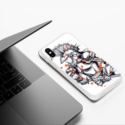 Чехол iPhone XS Max матовый Панк в доспехах, цвет: 3D-белый — фото 2
