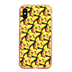 Чехол iPhone XS Max матовый Pikachu, цвет: 3D-баблгам