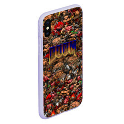 Чехол iPhone XS Max матовый DOOM: Pixel Monsters, цвет: 3D-светло-сиреневый — фото 2