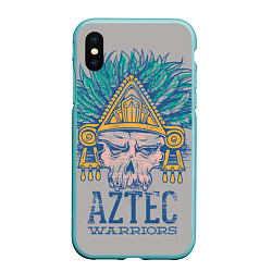 Чехол iPhone XS Max матовый Aztec Warriors, цвет: 3D-мятный