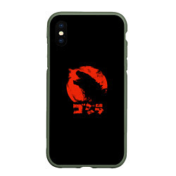 Чехол iPhone XS Max матовый Godzilla, цвет: 3D-темно-зеленый